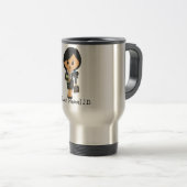 Gepersonaliseerd Vrouw advocaat - Zwart haar Reisbeker (Voorkant rechts)