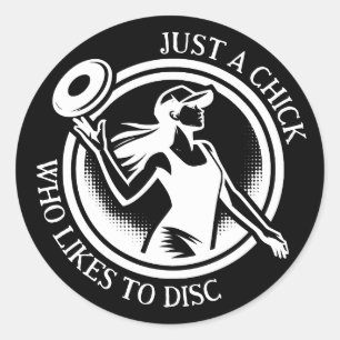 Gepersonaliseerd vrouw Disc Golf Ronde Sticker