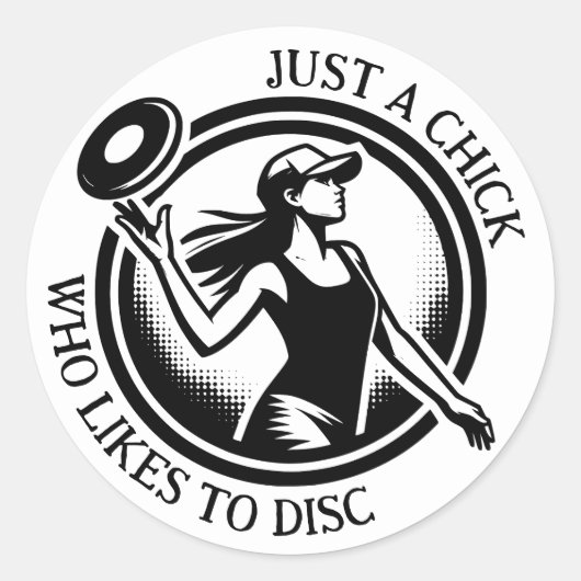 Gepersonaliseerd vrouw Disc Golf Ronde Sticker (Voorkant)