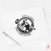 Gepersonaliseerd vrouw Disc Golf Ronde Sticker (Envelop)