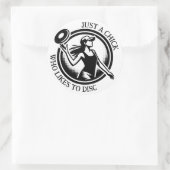 Gepersonaliseerd vrouw Disc Golf Ronde Sticker (Tas)