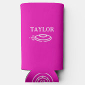 Gepersonaliseerd vrouw Disc Golf Seltzer Blikjeskoeler (Achterkant)