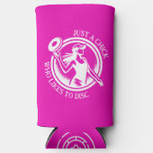 Gepersonaliseerd vrouw Disc Golf Seltzer Blikjeskoeler (Voorkant)