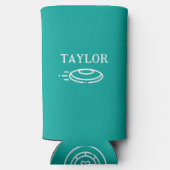 Gepersonaliseerd vrouw Disc Golf Seltzer Blikjeskoeler (Achterkant)