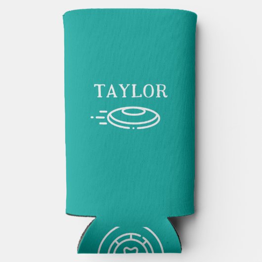 Gepersonaliseerd vrouw Disc Golf Seltzer Blikjeskoeler (Achterkant)