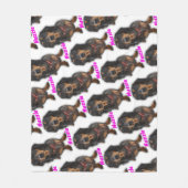 Gepersonaliseerd Vrouw Huisdier Naam in Roze | Hon Fleece Deken (Voorkant)