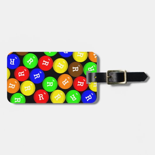 Gepersonaliseerd vun kleurig Snoep met coatingchoc Bagagelabel (Voorkant horizontaal)