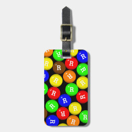 Gepersonaliseerd vun kleurig Snoep met coatingchoc Bagagelabel