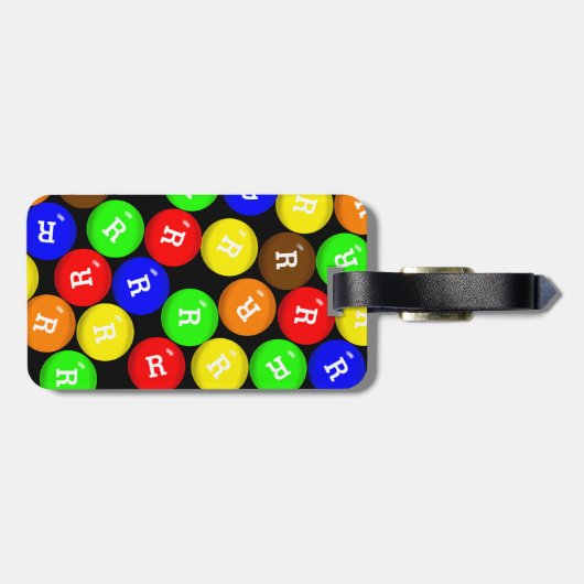 Gepersonaliseerd vun kleurig Snoep met coatingchoc Bagagelabel (Achterkant horizontaal)