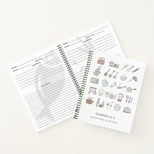 Gepersonaliseerd vun-koken pictogrammen Notitieboe Notitieboek (Binnen)