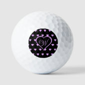 Gepersonaliseerd vuurroze harten golfballen (Voorkant)
