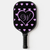 Gepersonaliseerd vuurroze harten pickleball paddle (Voorkant)