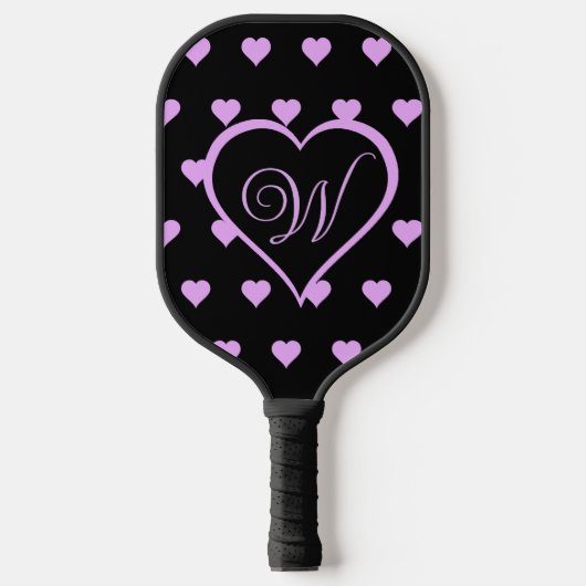 Gepersonaliseerd vuurroze harten pickleball paddle (Voorkant)