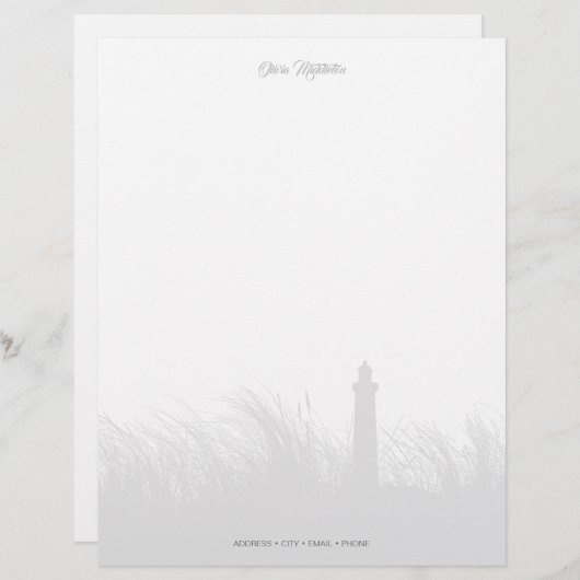 Gepersonaliseerd vuurtoren Shoreline Briefhoofd (Voorkant / Achterkant)