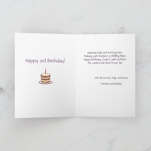 Gepersonaliseerd Vuurwagen Schattige Zoon Verjaard Aankondiging (Binnen)