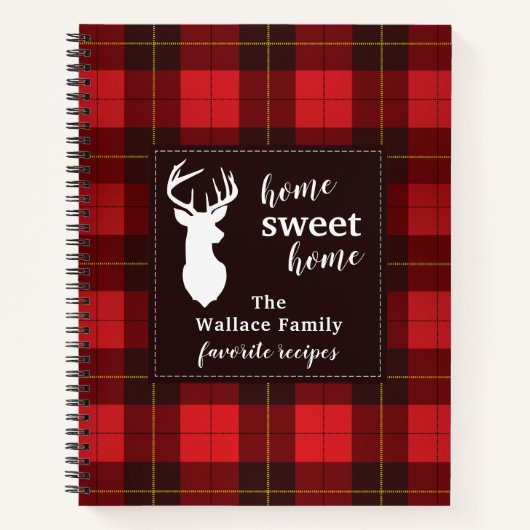 Gepersonaliseerd Wallace Tartan Gedeelte Recipe Notitieboek (Voorkant)