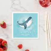 Gepersonaliseerd walvis Baby shower Servet (Insitu)