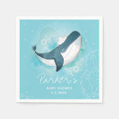Gepersonaliseerd walvis Baby shower Servet (Voorkant)
