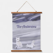 Gepersonaliseerd wandtapijt van Fox Family Hangend Wandkleed (Voorkant)