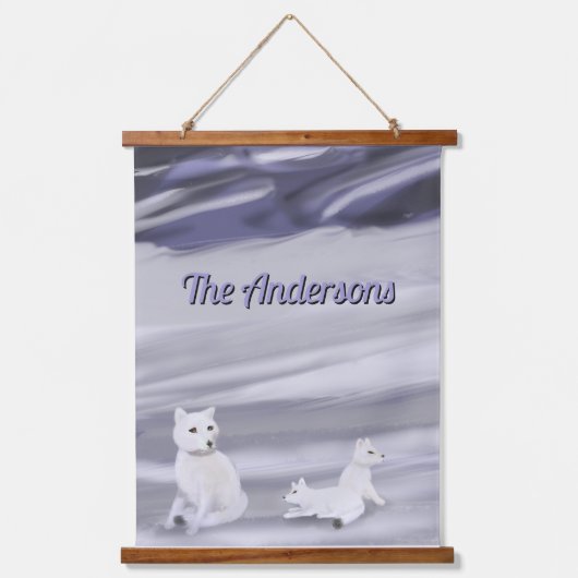 Gepersonaliseerd wandtapijt van Fox Family Hangend Wandkleed (Voorkant)