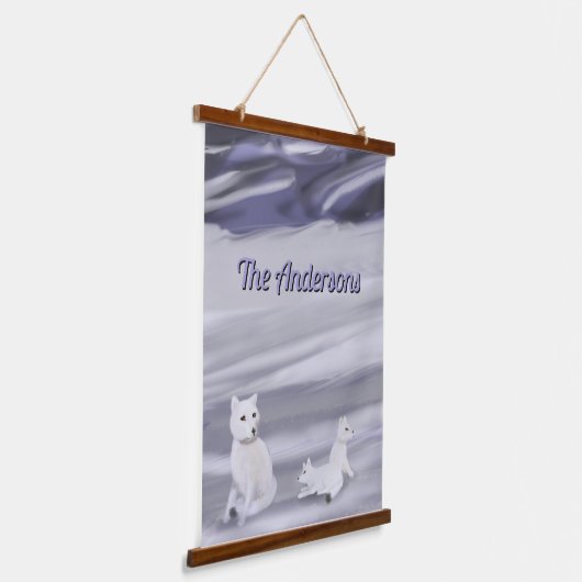 Gepersonaliseerd wandtapijt van Fox Family Hangend Wandkleed (Gebogen)