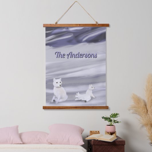 Gepersonaliseerd wandtapijt van Fox Family Hangend Wandkleed (Slaapkamer)