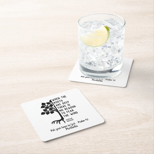 Gepersonaliseerd WANNEER DE ROOTEN Inspirerend VAN Kartonnen Onderzetters (Insitu)