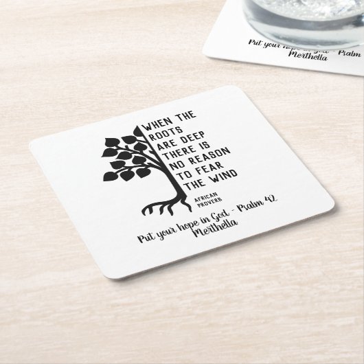 Gepersonaliseerd WANNEER DE ROOTEN Inspirerend VAN Kartonnen Onderzetters (Schuin)