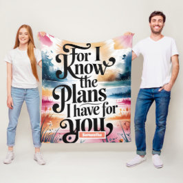 Gepersonaliseerd want ik ken de plannen Christelij Fleece Deken