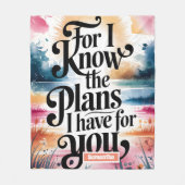 Gepersonaliseerd want ik ken de plannen Christelij Fleece Deken (Voorkant)