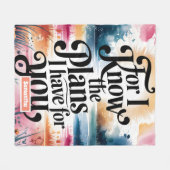 Gepersonaliseerd want ik ken de plannen Christelij Fleece Deken (Voorkant (Horizontaal))