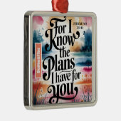 Gepersonaliseerd want ik ken de plannen Christelij Metalen Ornament (Rechts)
