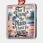 Gepersonaliseerd want ik ken de plannen Christelij Metalen Ornament (Links)
