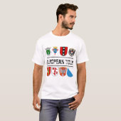Gepersonaliseerd wapenschild European Tour T-shirt (Voorkant volledig)