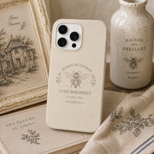 Gepersonaliseerd Warm Beige Vintage Frans Landelij iPhone 15 Pro Case