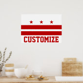 Gepersonaliseerd Washington D.C. Flag Poster (Keuken)