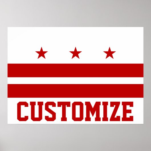 Gepersonaliseerd Washington D.C. Flag Poster (Voorkant)