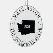 Gepersonaliseerd Washington State Ornament! Keramisch Ornament (Rechts)