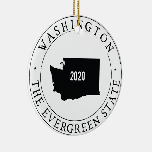 Gepersonaliseerd Washington State Ornament! Keramisch Ornament (Rechts)