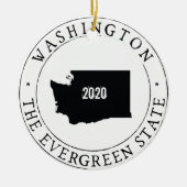 Gepersonaliseerd Washington State Ornament! Keramisch Ornament (Voorkant)