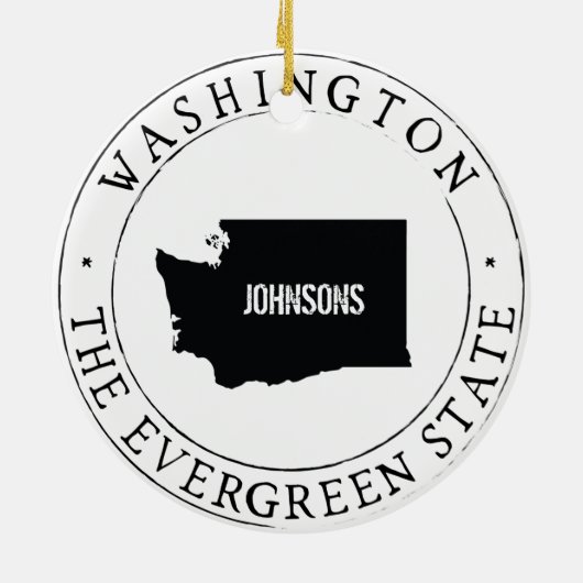 Gepersonaliseerd Washington State Ornament! Keramisch Ornament (Achterkant)