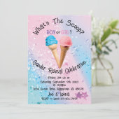 Gepersonaliseerd Wat is de Scoop Gender Reveal Kaart (Staand voorkant)