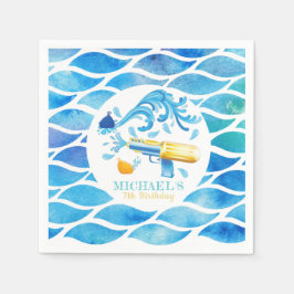 Gepersonaliseerd Water Pistool Verjaardagspapier B Servet