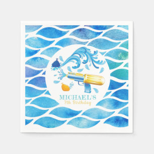 Gepersonaliseerd Water Pistool Verjaardagspapier B Servet