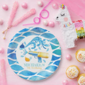 Gepersonaliseerd Water Pistool Zomerverjaardag Papieren Bordje (Feest)