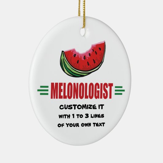 Gepersonaliseerd watermeloen keramisch ornament (Rechts)