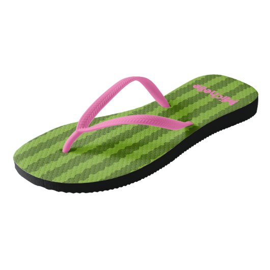 Gepersonaliseerd watermeloen teenslippers (Schuin)