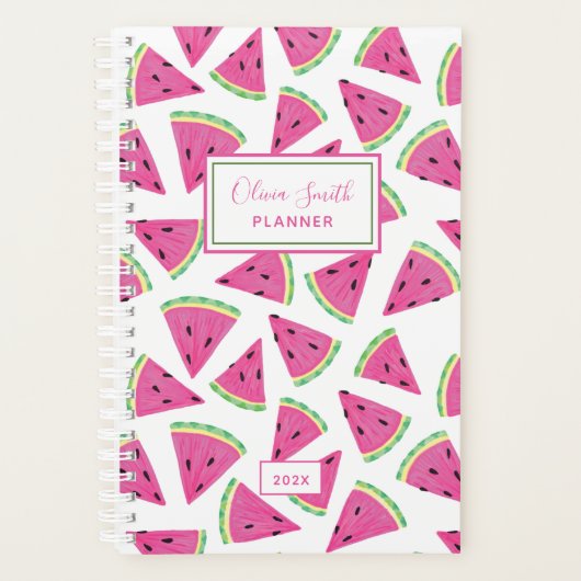 Gepersonaliseerd watermeloenpatroon planner (Voorkant)