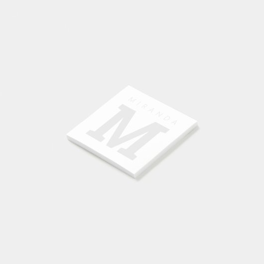 Gepersonaliseerd watermerk monogram Post-it® notes (Schuin)