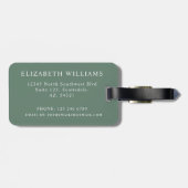 Gepersonaliseerd Waterverf Bloemen Groen Roze Bloe Bagagelabel (Achterkant horizontaal)